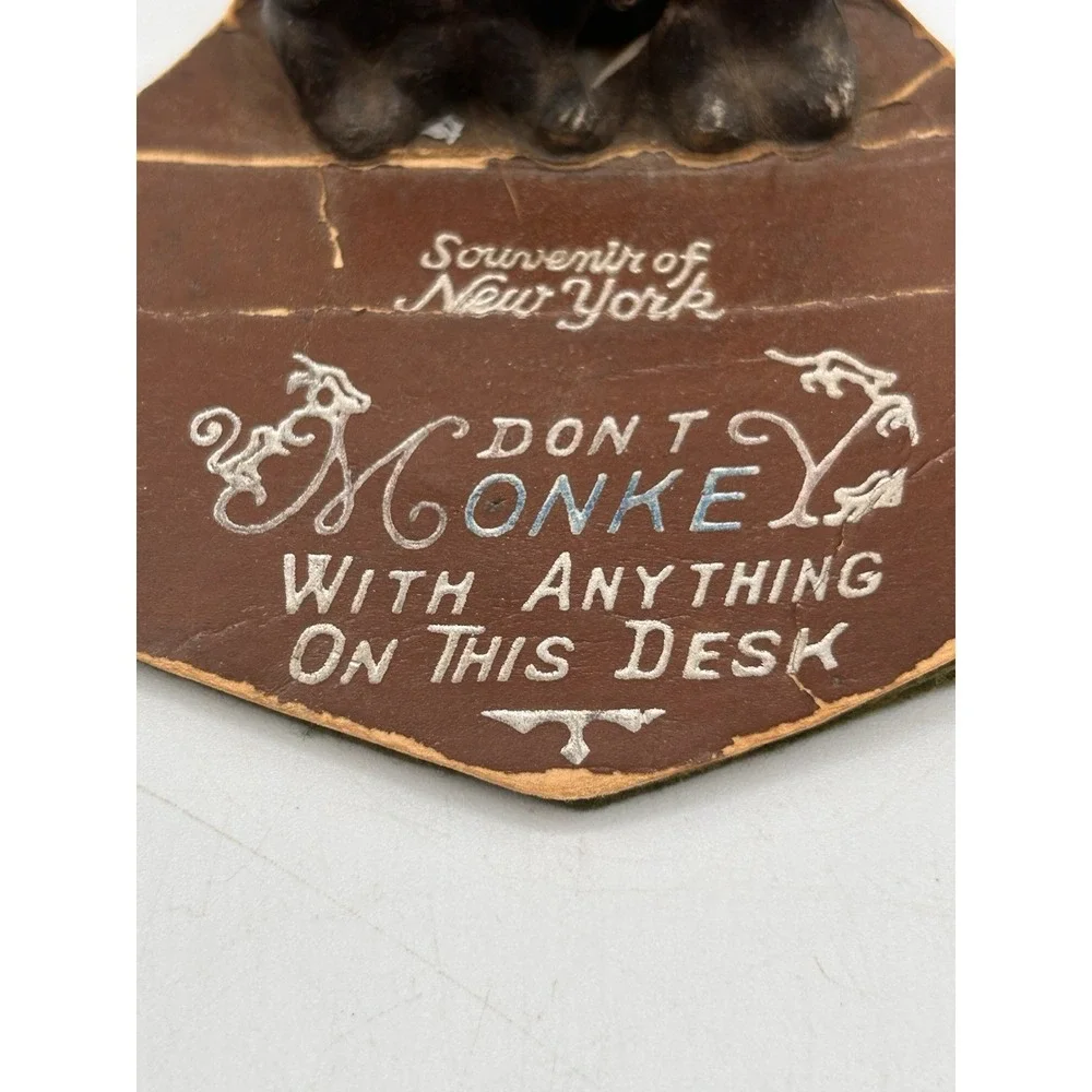 Don't Monkey‎ With Anything On Desk New York Felt Desk Blotter Souvenir